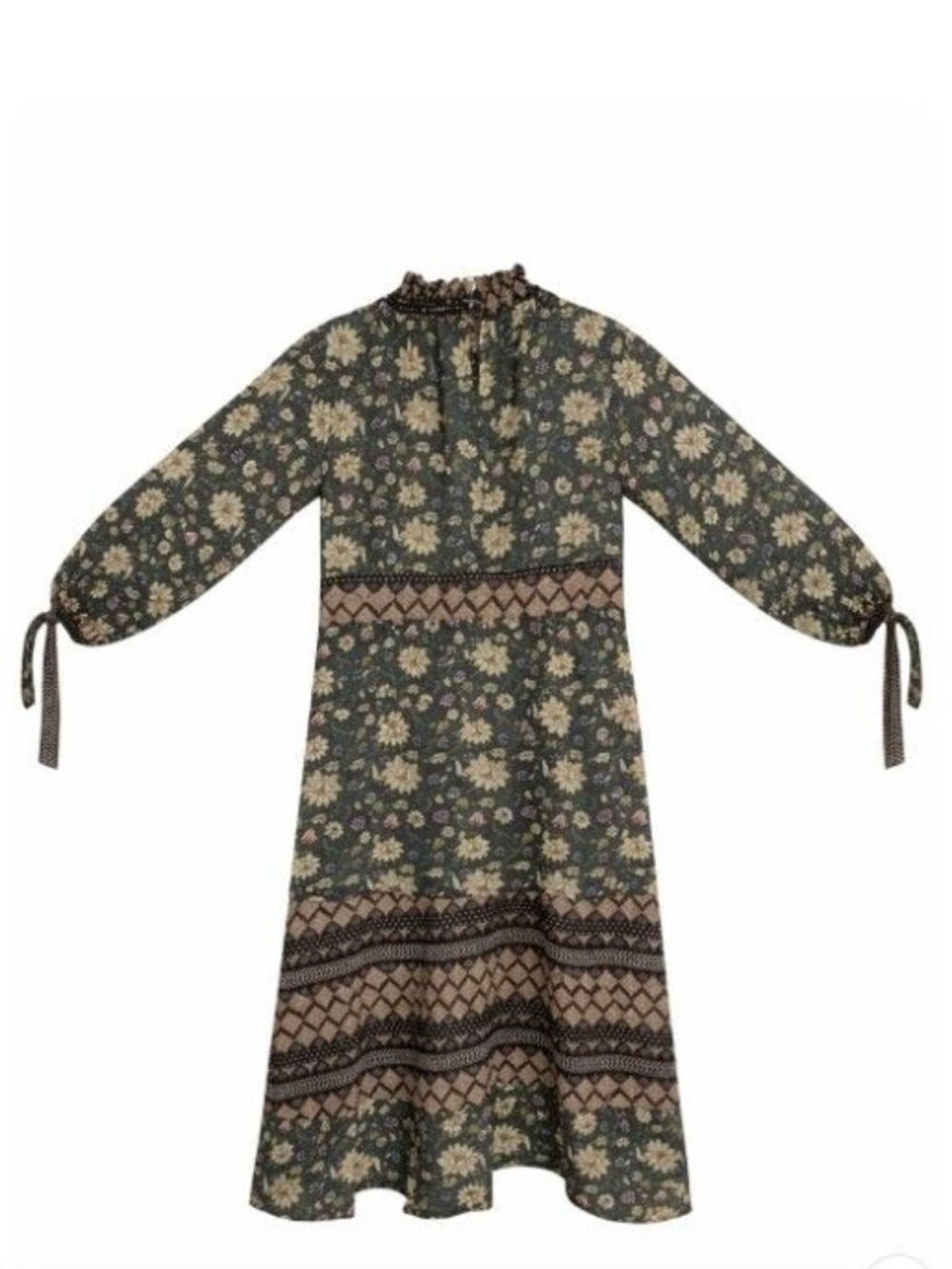 ROMEO & JULIET COUTURE Sheer Prairie Style Dress w/ High Collar
